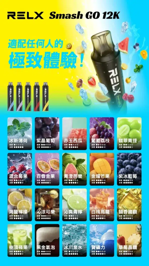 RELX 悅刻 一次性拋棄式 《 12000口 》<br>【買六隻送一隻】